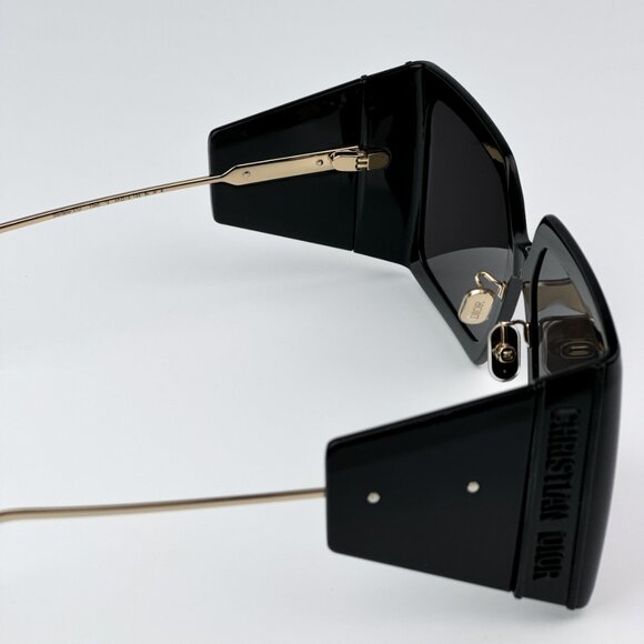 Dior DIORSOLAR S1U 10A0 BRAND NEW Sunglasses Black Smoke Square Oversized Women - Picture 9 of 14